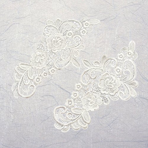 Blue Vessel 1 Paar Stickerei Spitze Blume Aufkleber Nähen-auf Patch Abzeichen Tasche Hut Jeans Kleid Applique Handwerk Nähen Zierleisten Kragen Hochzeit Schuhe Kopfschmuck Dekoration - 3