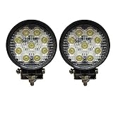 faros redondos hella potencia: 27 W 2 x Faro 27 W redondo foco LED de trabajo 9 led de profundidad coche Barco