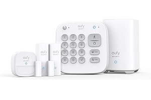 eufy Security Kit Alarme Domestique 5 Pièces, Sécurité Domestique, Clavier, Détecteur de Mouvement, 2 Capteurs d'Entrée, Système d'alarme Domestique, Contrôle Via APP