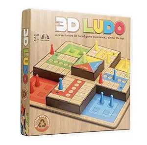 Ludo Board Game 3D Eco Friendly Wooden Made Toy Play Set with Kids and Adults