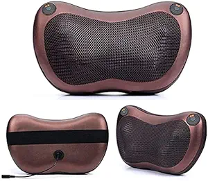 Zorzel Back and Neck Massager Shiatsu Massage Pillow with Heat, Deep Tissue Kneading Massager Cushion for Neck, Lower Back, Shoulder, Muscle Pain Relief Machine - Home, Office, Seat Pad, Car