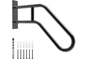 YEOOE Poręcze do schodów zewnętrznych, uchwyt ścienny, poręcz na 1-3 stopnie, poręcz w kształcie litery U z matowym czarnym wykończeniem, poręcze schodowe dla dzieci, osób starszych, kobiet w ciąży,