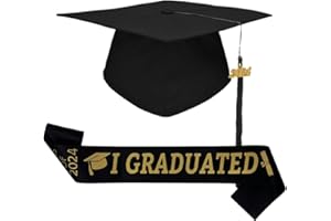 Glamifyr Doktorhut Bachelor Hut,Graduation hat Abschluss Hut Verstellbar Abschlussfeiern,Universität Bachelor,2025 Prüfung Bestanden Geschenk Absolventenhut Abschlussfeier Deko Abschluss Deko Schärpe