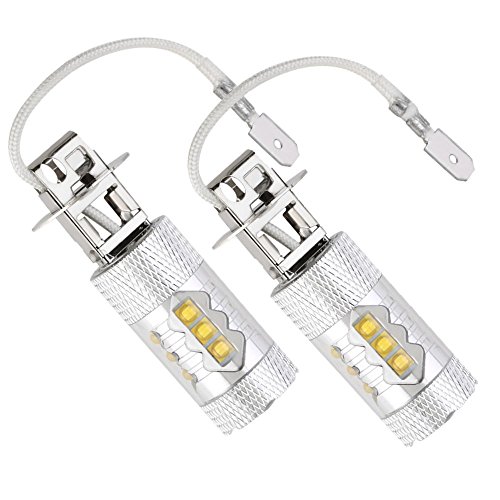 2 Pack H3 80W Coche LED Niebla Lámpara Bombilla de Conducción Diurna luz 7500 Auto LED Faro Estacionamiento 12V Xenon Luz