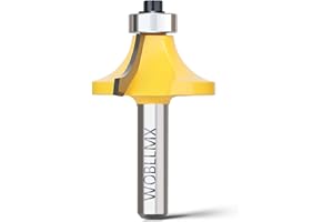 WOBLLMX 8mm Schaft Abrundfräser,Radius 11mm,mit Kugellager Oben Hartmetall Klinge Handlich langlebig und scharf für Holzbearbeitung DIY zu Hause