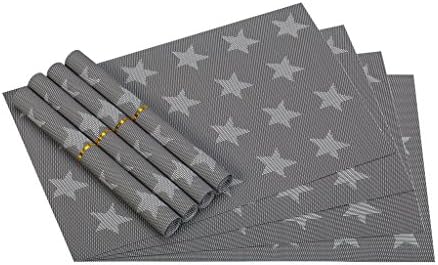 JoHome Set of 8 Heat-proof PVC Placemats,Vinyl Non-slip Washable Table Mats Protector Dining Decoration,45 * 30 CM