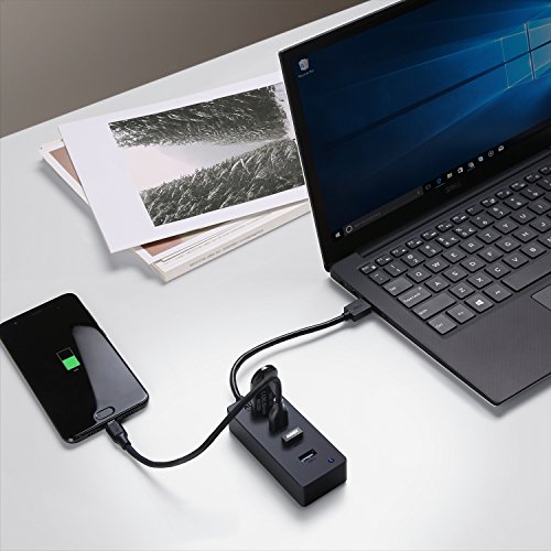 AUKEY USB 3.0 HUB 4 Port Schwarz für Apple MacBook, MacBook Air, MacBook Pro, Mac Mini, iMac, MacPro, Windows Laptops und Ultrabooks, sowie PCs und weiteren USB 3.0 kompatiblen Geräten - 3