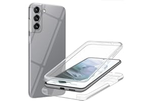 HS PRODUCTS HSP etui do Samsung Galaxy S21 FE 360 stopni [pełna ochrona] etui na telefon komórkowy | etui ochronne odporne na zarysowania i uderzenia | ochrona wyświetlacza | dokładnie dopasowane tworzywo TPU i PC | przezroczyste