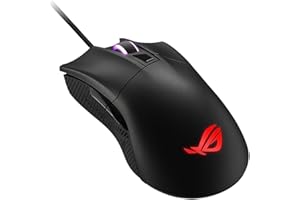 ASUS ROG Gladius II Core Mouse Gaming USB, Sensore Ottico da 6200 DPI, Design Ergonomico, Aura Sync RGB, Socket Switch Push-Fit, Switch Omron, Nero