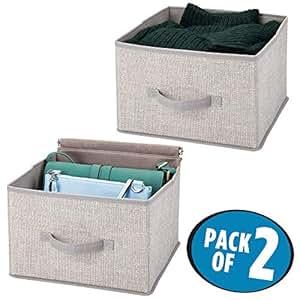 mDesign 2er-Set Aufbewahrungsbox aus Stoff – für Ordnung im