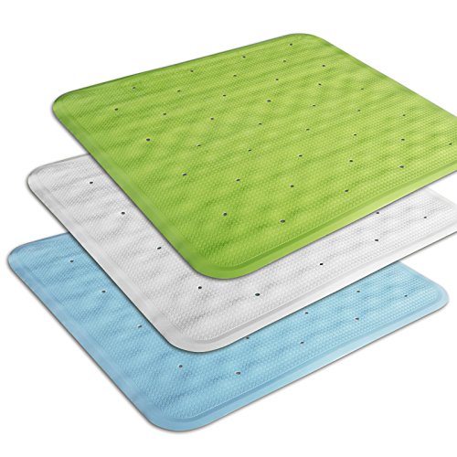 casa pura® Duscheinlage Lea | rutschfest | Lochung für optimalen Wasserabfluss | PVC-frei | 55 x 55 cm | drei Farben (grün)