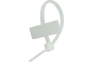AERZETIX: 200 Abrazaderas de sujeción 100mm 2.5mm bridas con etiqueta para cables, blanco C41837