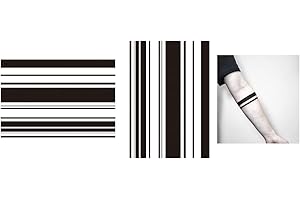 GENERISCH Set di 2 fogli per tatuaggi da uomo, tatuaggio, per avambraccio, tatuaggio finto 59P