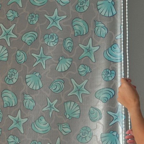 ECO-DuR 4024879003272 Kassetten ECK Duschrollo 137 x 62 cm weiß – Muschel blau - 3