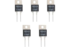 eMagTech 5-pack termisk omkopplare KSD-01F 75C NC PCB-termostat kompatibel med PCB-kort strömmoduler DC-tillbehör motor LED-d