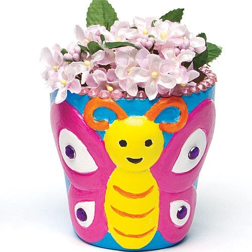 Preisvergleich Produktbild Baker Ross Keramik-Blumentöpfe Schmetterling(4 Stück )