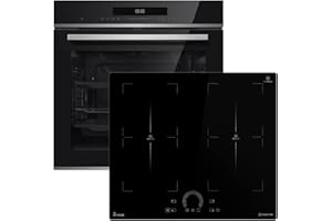 KKT KOLBE Autarkes Herdset: 60cm Einbaubackofen EB8019EDP + 59cm Induktionskochfeld IH85904FZ | Pyrolyse | Pizzafunktion | Grill | Umluft | Heißluft | Teleskopauszüge | Automatik-Timer | SET8019IH594FZ