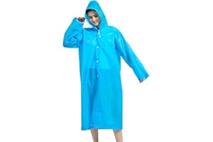 Durdiiy Poncho da Pioggia per Adulti EVA Impermeabile di Emergenza Portatile Riutilizzabile con Cappuccio Maniche aperte Leggero Poncho da Pioggia per Attività All'aperto per Uomini e Donne
