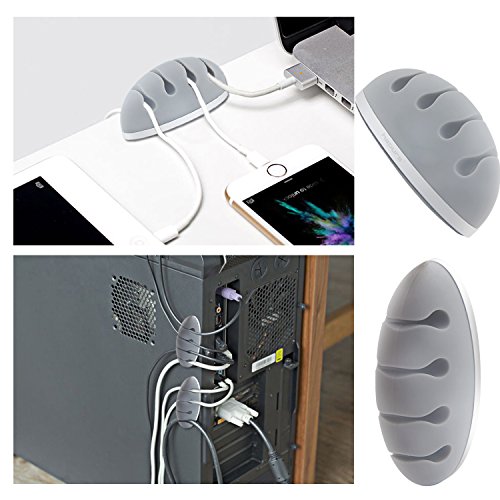 Hapurs Cable Ordenado Cable Organizador y Cable Administraci  n Sistema Cable Acortar Conformado Como un Dinosaurio Huevo para Alambres  Escritorio Cable Cable Titular  gris 