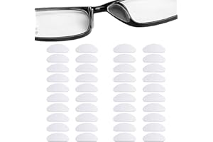 DISINO 20 Pairs Silicone Nose Pads for Glasses, Stick on Nose Pads, D Shape Adhesive Nose Cushions for Eyeglasses Spectacle Reading Glasses Sunglasses, Transparent