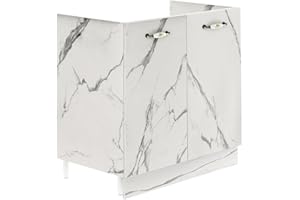 Shally Dogan Mobile Sottolavello per Cucina 2 Ante componibile Mobiletto base da 80 per Lavello (Marmo, 80 x 50 x 85 cm)
