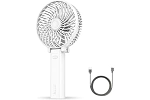 EasyAcc Wentylator ręczny, przenośny wentylator [czas pracy 5-23 godz.] osobisty wentylator z przypomnieniem o baterii, bateria 4000, 3 prędkości, ładowany przez USB, cichy składany uchwyt, wentylator