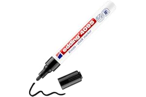 edding 4095 marker kredowy - czarny - 1 marker kredowy - okrągła końcówka 2-3 mm - marker ze średnią końcówką do tablic kredowych, okien, szyb, luster - marker kredowy zapewniający kryjące pokrycie