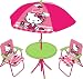 Produktbild Arditex hello-kitty Set Garten/Tisch rund/Sonnenschirm und 2 Stühle, Stoff, rosa, 72.5 x 10,5 x 50 cm