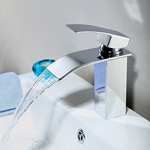 Homelody Bad Waschbecken Armatur Chrom Wasserfall Wasserhahn Badarmatur Mischbatterie Armatur Einhebelmischer Waschbeckenarmatur Waschtischarmatur Waschtischbatterie Waschtischmischer - 2