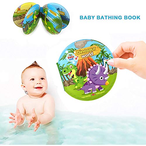 waterfail Lectura de la Ducha del bebé, Rompecabezas de la Primera Infancia Libros de Aprendizaje temprano para niños en Sonidos Lectura del bebé Tiranosaurio Dinosaur Boo