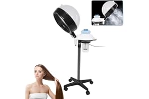 SEMME Salon de coiffure à vapeur, 600 W réglable Salon Salon sur roulettes à capuchon Coloration permanente des cheveux Perming Conditioner à la vapeur pour traitement des cheveux bouclés naturels