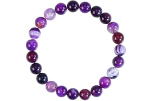 Ouubuuy Crystal Bracelet,8mm Natural Gemstone Bead Bracelet,Healing Crystal Bracelet for Women Men