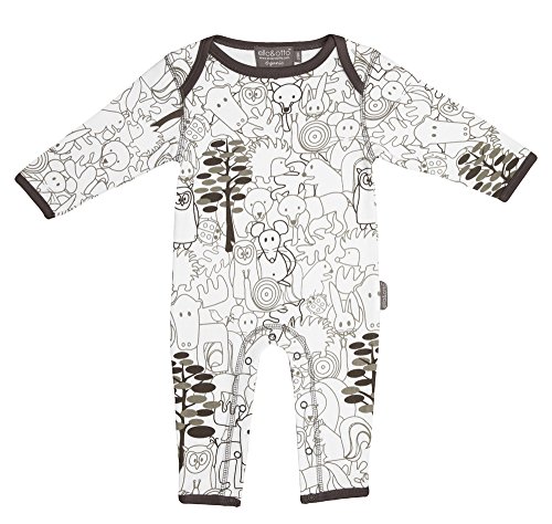 Ella & Otto Unisex Baby Organic Sleepsuits Woodland Sleepsuit, Grey, 9-12 Months (Manufacturer Size:6/12 Months)