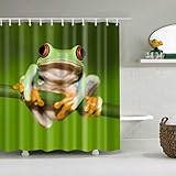 YAOHAOHAO Cortinas de Ducha Rana Impermeable Patrón Seca Rápidamente la Protección Ambiental...