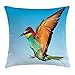 Produktbild BBABYY Hummingbird Throw Pillow Cushion Cover, Tropical Colorful Bird Flying in The Clear Sky Exotic Wildlife and Nature Theme, Decorative Square Accent Pillow Case,Multicolor 20x20inch