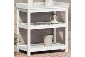 NITCA Tavolo Invaso con Ripiani,Tavolo da Vaso in Legno,Porta Piante da Interno ed Esterno, per Esterno,Giardino,Balcone, terrazza,Serra, Massello Pino 82,5x45x86,5cm