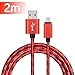 Micro USB Kabel [2-Pack, 2m], Rusee High Speed Sync USB Schnellladekabel Ladekabel Datenkabel für Android Smartphones, Huawei, Samsung, HTC, Sony, Nexus, Powerbank und mehr - Nylon, Schwarz