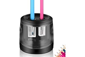 ARPDJK Taille-crayon électrique avec alimentation secteur USB et batterie,2 trous très résistant,électronique de bureau,taille-crayon automatique avec récipient pour enfants,artistes,classe et bureau