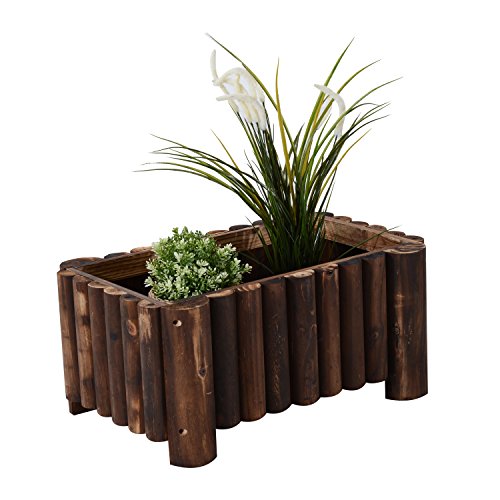 Outsunny® Hochbeet Pflanzkasten Kräuterbeet Pflanzbeet Gemüse Blumenbeet Blumenkasten, Tannenholz (Modell1)