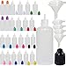 Produktbild 20 Pack x 100ml LDPE Plastikware Leere Squeezable Dropper Flaschen mit Spitzen Abdeckung Bottles + Trichter ( Flaschen + Mischfarbe Abdeckung + Spitzen )