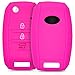 Price comparison product image kwmobile Kia Car Key Cover - Silicone Protective Key Fob Cover Kia 3-4 Button Car Key - Dark Pink