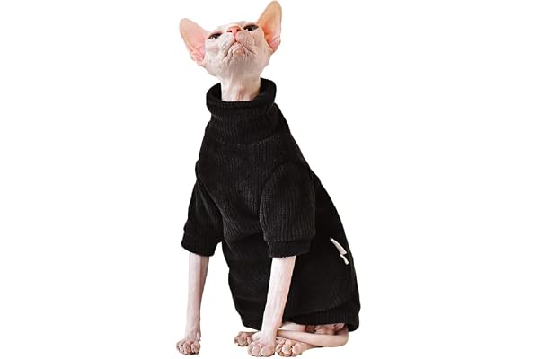 CLSSLVVBN Vêtements pour Chat fabriqués avec pour Un Confort Maximum, vêtements en Polyester faciles à Nettoyer pour Chat, Pulls pour Chat, Noir, XL