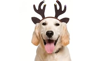 Jovono Christmas Reindeer Dog Headband Dog Xmas Elk Dog Antlers Headbands Christmas Costume Headwear for Dogs and Cats（Brown）