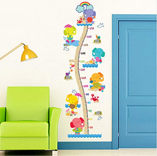 Preisvergleich Produktbild AZLIXLH Wandaufkleber Cartoon Elefant Umweltfreundliche Höhe Maßnahme Wandaufkleber Kinderzimmer Schlafzimmer Kindergarten Abnehmbare Art Decals Mural Decor