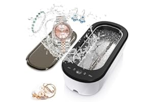 TIPTOP HOME Ultraschallreinigungsgerät 47 kHz, 300 ml tragbarer Ultraschallreiniger, 50 W Brillenreinigungsgerät mit 4 Reinigungsmodi, geeignet für Brillen, Uhren,Schmuck, Zahnprothesen