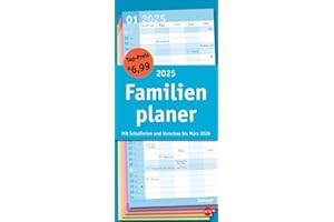 Basic Family Planner 2025: Practical Wall Planner with 5 Columns. Family Wall Calendar with School Holidays and 3-Month Outlook. Appointment Calendar 2025 (Basic Planner Heye)