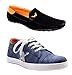 Alestino Leather Look Men Casual Blue Sneakers and Orange loafers Combo (7) RS.799.00