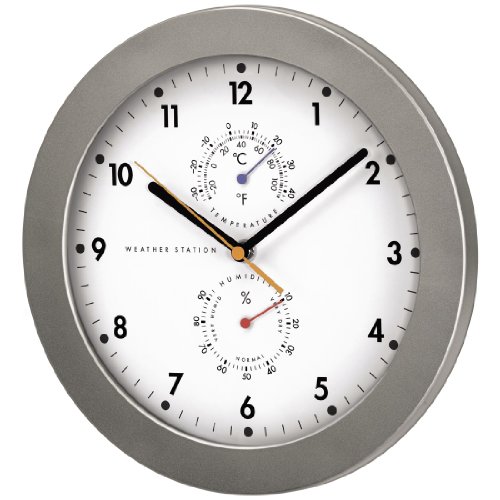 Hama Wetterstation PG-300 (Funk-Wanduhr mit Thermometer und Hygrometer), silber - 2