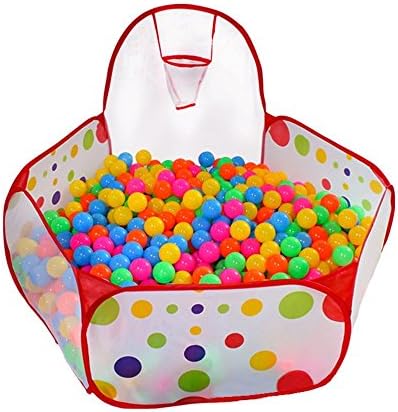 HappyX Kids Ball Pit Tent Playpen Sea Balls Pool Baby Toys, Tent Portable Ocean Ball Pit with Basketball Hoop and Zipper Storage Bag for Toddlers (Balls not Included)