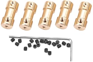 MARHYNCHUS 5pcs Accouplement d'Articulation Transfert d'Accouplement d'Axe en Cuivre de Moteur de Fer de Couplage avec Douille de Connecteur(2.3-4.0mm)